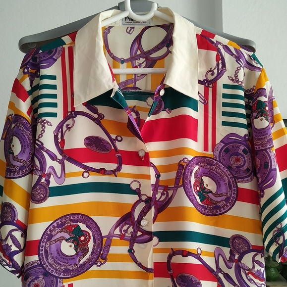 Vintage chain print Button down Shirt - Picture 5 of 6